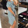 Mustard seed jean wrap dress