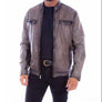 Scully Distressed Grey Leather Jacket