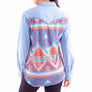 Scully Aztec Print Denim Top