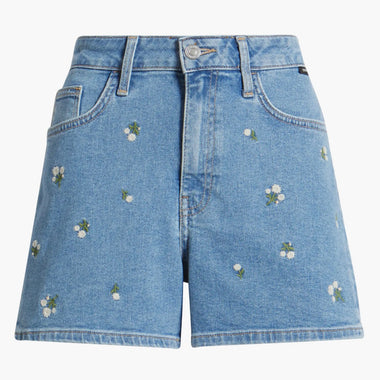 Mavi Heidi Embroidered Flower Denim Shorts