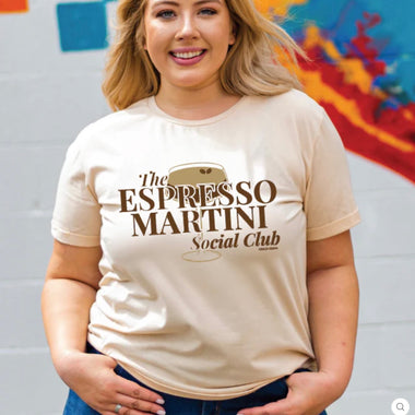 Southern Grace espresso martini beige tee