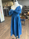 Meet Me In Santorini Blue Azure Chambray Bow Dress