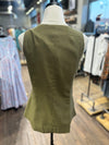 Aureum Olive Sleeveless Linen Vest