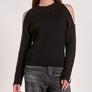 Elan Black Long Sleeve with Shoulder Cut Outs