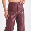 Elan Burgeundy Faux Leather Flared Pants