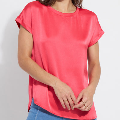 Lyssé Miri Cap Sleeve Coral Top