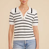 Lucy Paris black/white stripe collared