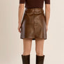 Molly Bracken Camel Leather Skirt