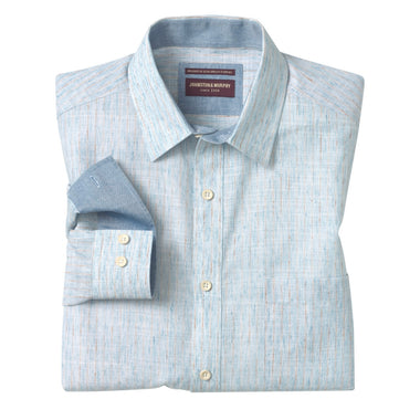 Johnston & Murphy Blue Washed Slubbed Long Sleeve