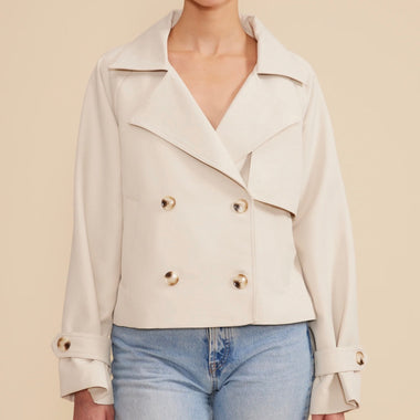 Lucy Paris Estelle Cropped Trench - Beige