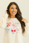 Southern grace bows crewneck