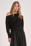 Elan Black Off Shoulder Sweater