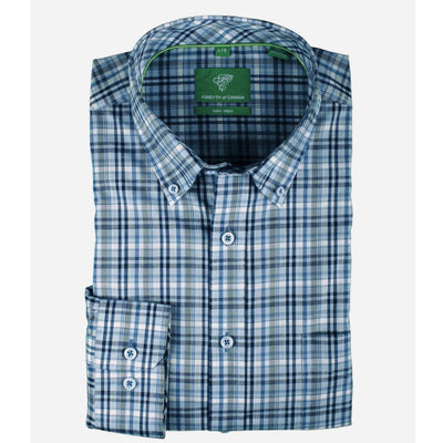 Forsyth of Canada long sleeve harbor blue check
