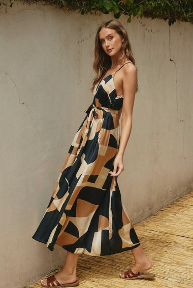 Dress Forum Midnight Taupe Maxi Sleeveless Dress