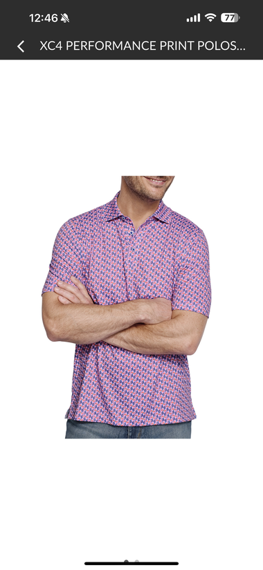 Johnston & Murphy Pink Performance Polo
