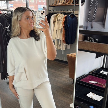 Joh karen knit crepe top