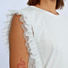 Molly Bracken White Tulle Shoulder Tank