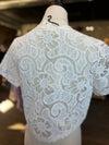 FRNCH white lace button up blouse