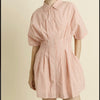 Aureum poppy pleated shirt dress