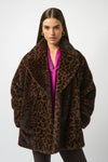Joseph Ribkoff Leopard Print Faux Fur Coat