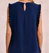 Molly Bracken Navy Blue Ruffle Blouse