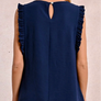 Molly Bracken Navy Blue Ruffle Blouse