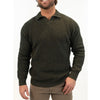 The Normal Brand olive marled polo sweater