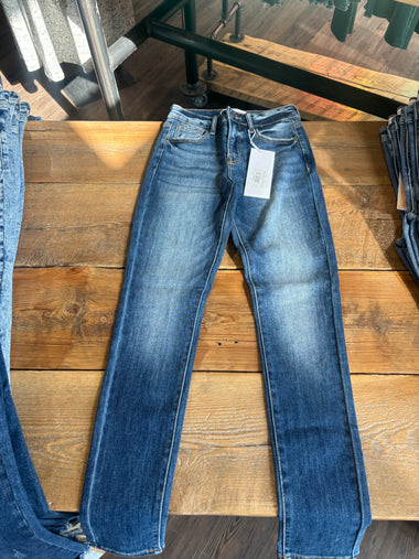 Risen Dark Mid Rise-Ankle Skinny Jeans