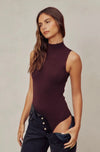 Dress Forum Knitted turtle neck sweater Merlot Bodysuit