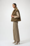 Joseph Ribkoff Light Brown Faux Fur Vest