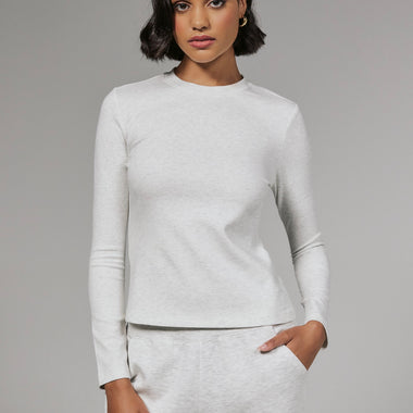 7 Diamonds light grey rev long sleeve tee