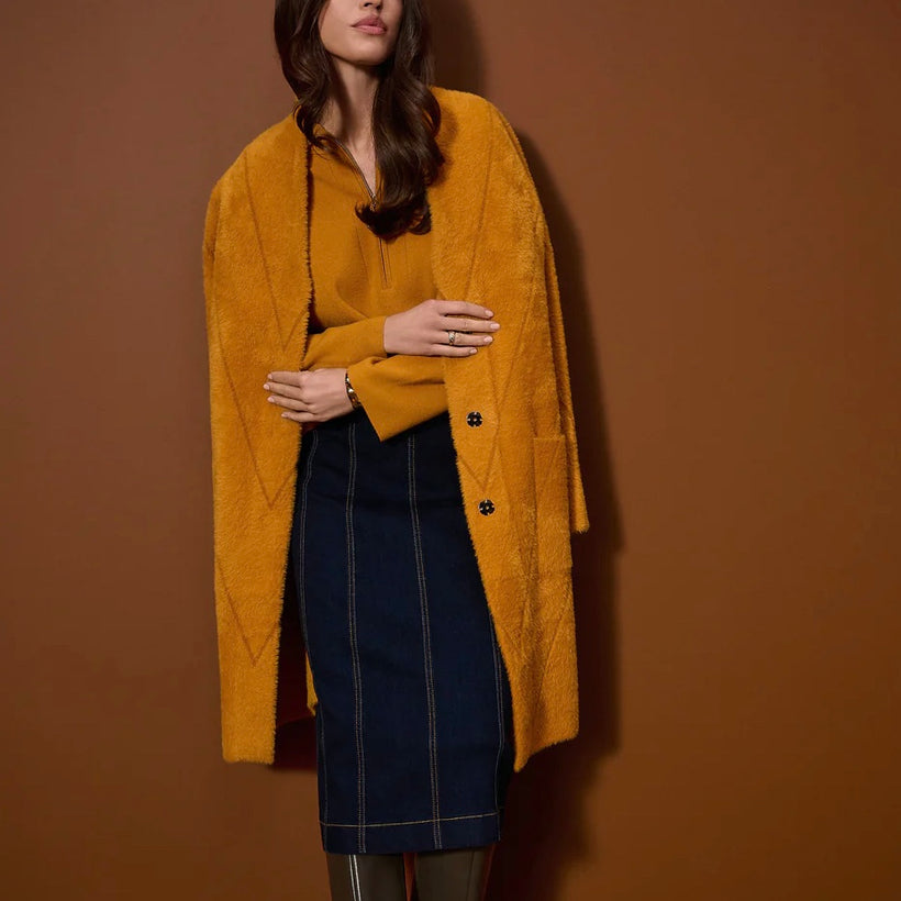 Joseph Ribkoff Mustard Overcoat – Graif Clothing