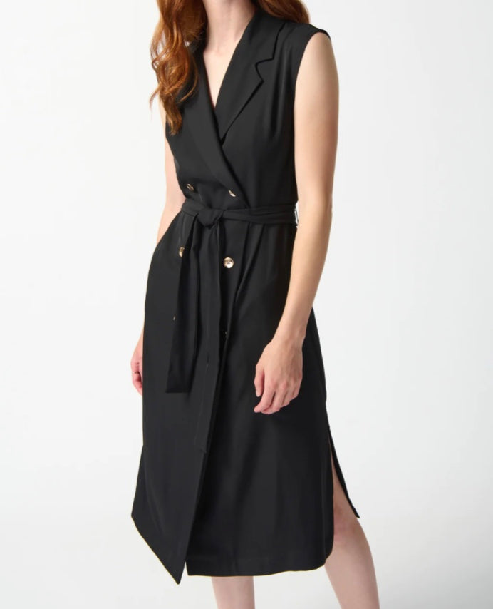 blue dress for baby girl Joseph Ribkoff Midi Blazer Dress, 10 / Black