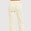 Risen Ivory Textured Crop Jeans