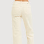 Risen Ivory Textured Crop Jeans