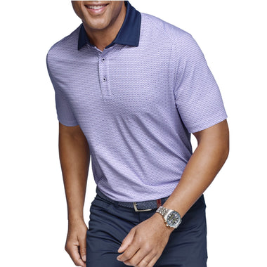 Johnston & Murphy XC4 purple/navy print polo