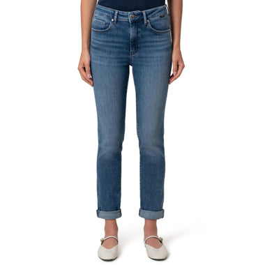 Mavi Kathleen mid brushed feather blue slim boyfriend