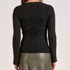 Elan Ribbed Black Bell Long Sleeve