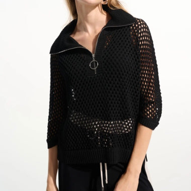 Joseph Ribkoff Black Quarter Zip Coverup