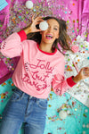 Grace + Emma Jolly but twisted pink sweatshirt