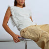 Molly Bracken White Tulle Shoulder Tank