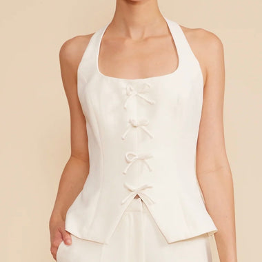 Lucy Paris Clementine Halter Vest - Ivory