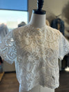 FRNCH white lace button up blouse