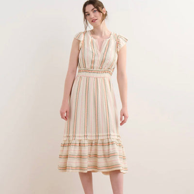 Hatley Fiona midi dress ribbon weave stripes