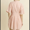 Aureum poppy pleated shirt dress