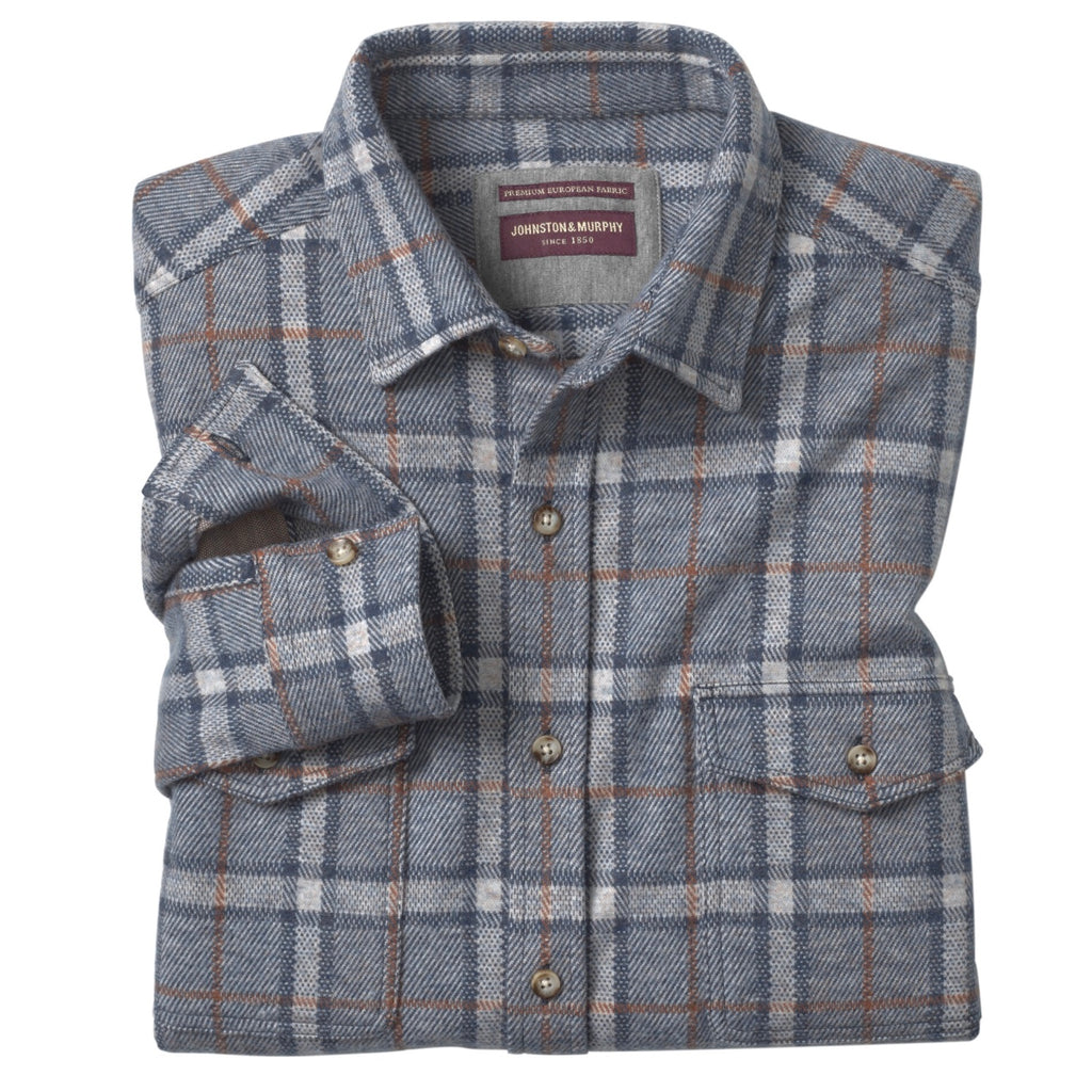 J&M Blue Brushed Knit Plaid M J&M Blue Brushed Knit Plaid M