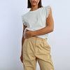 Molly Bracken White Tulle Shoulder Tank