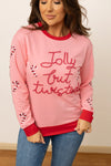 Grace + Emma Jolly but twisted pink sweatshirt