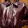 FRNCH Burgundy Bomber Vegan Leather Jacket