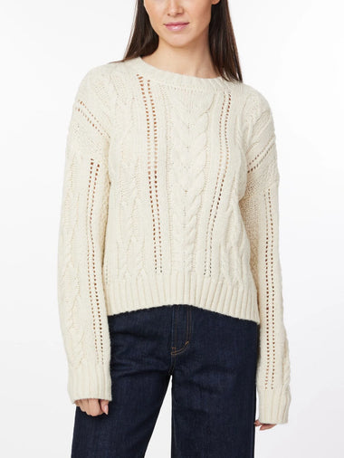 Habitual Cable Knit Cream Sweater
